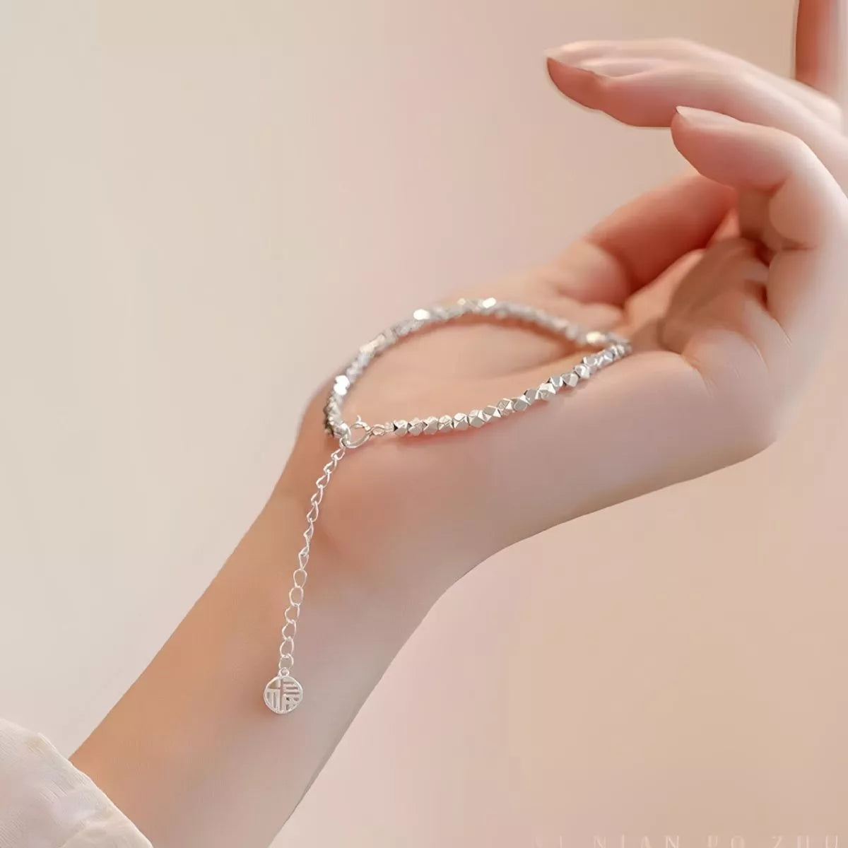 925 Sterling Silver Geometric Chain Adjustable Bracelet - Lilixa.store