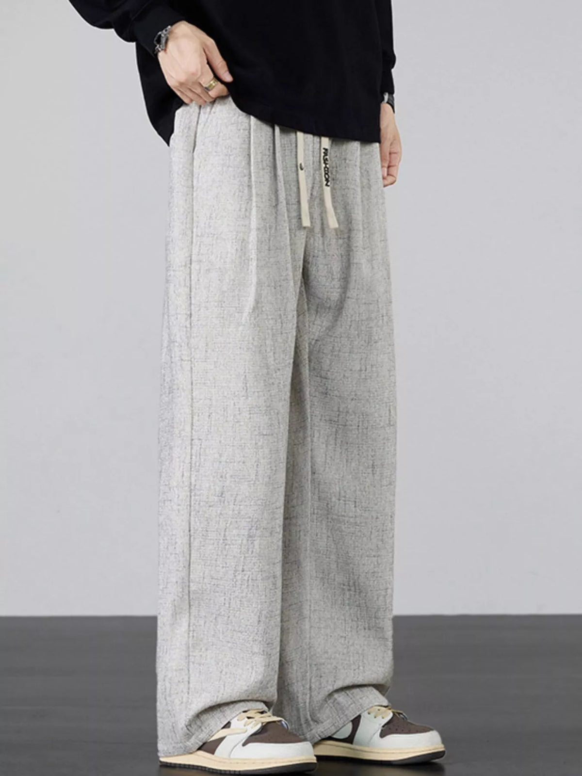 Men's Plus Size Casual Wide Leg Pants, view 2