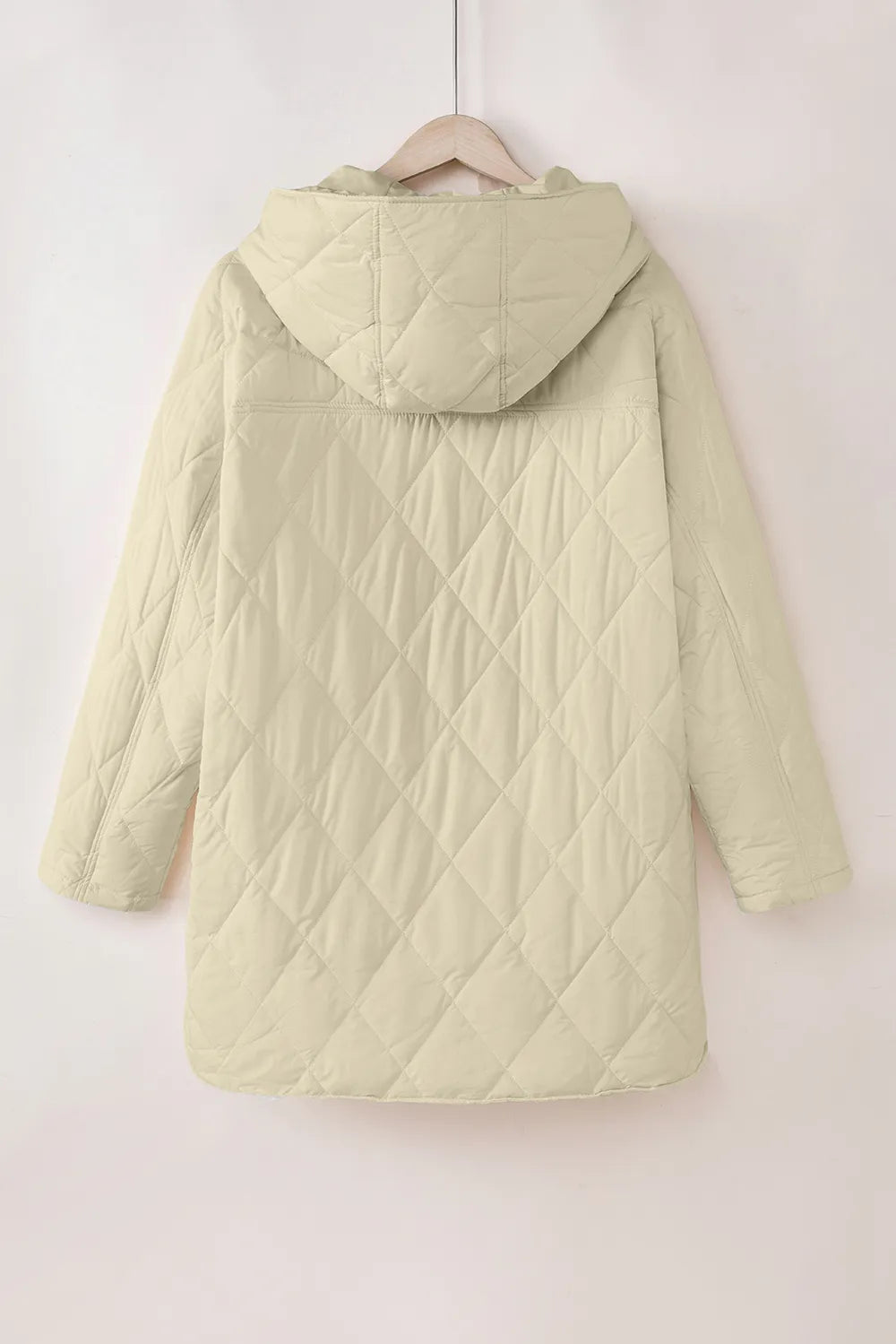 Snap Down Long Sleeve Quilted Winter Coat - Lilixa.store