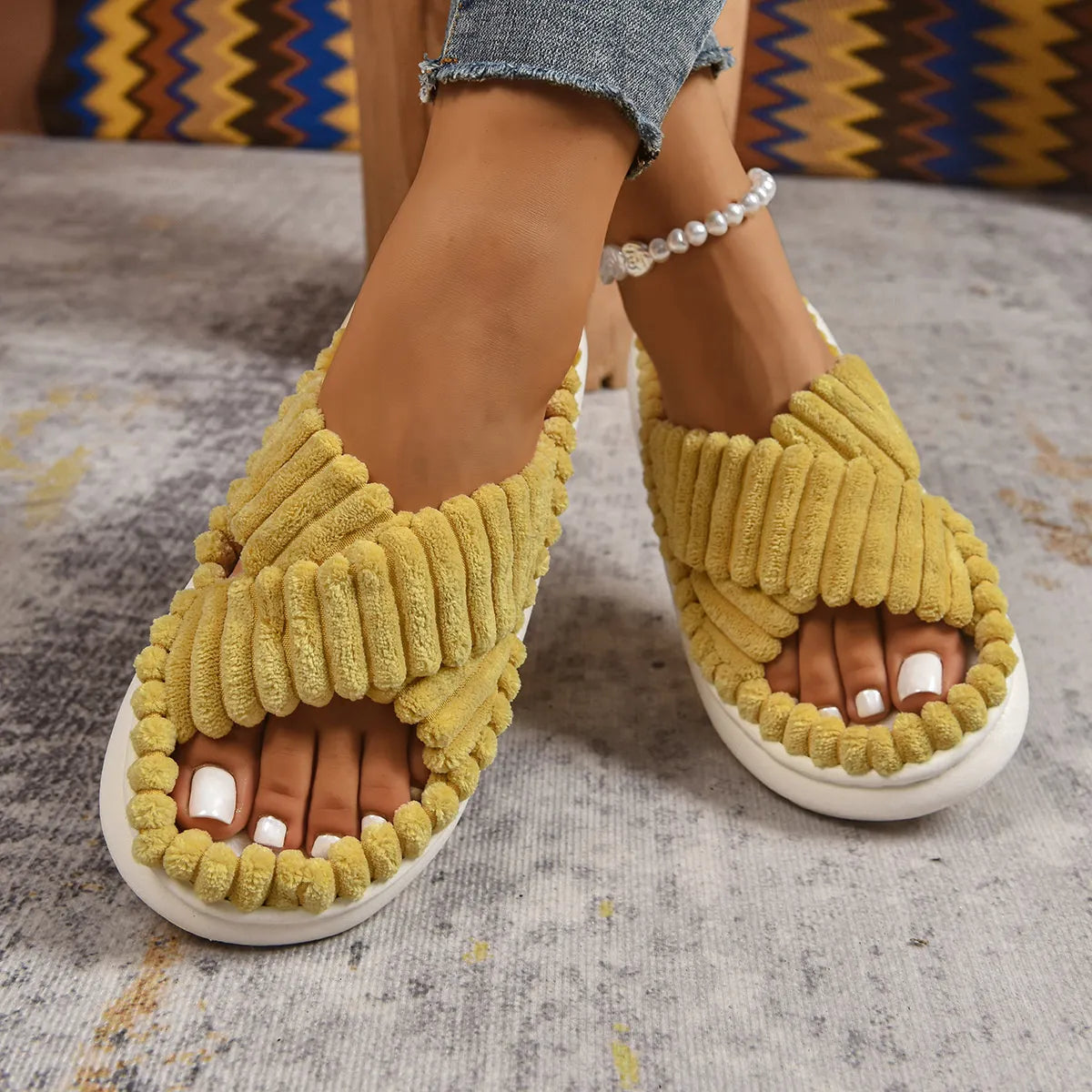 Crisscross Open Toe Platform Slippers - Lilixa.store