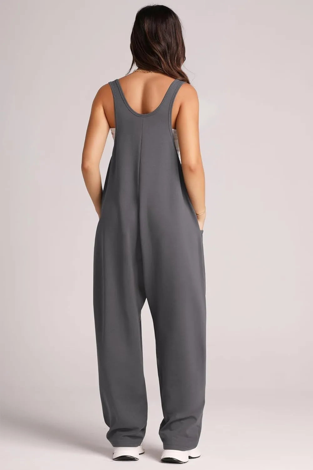 Lovelet Wide Strap Jumpsuit with Pockets - Lilixa.store