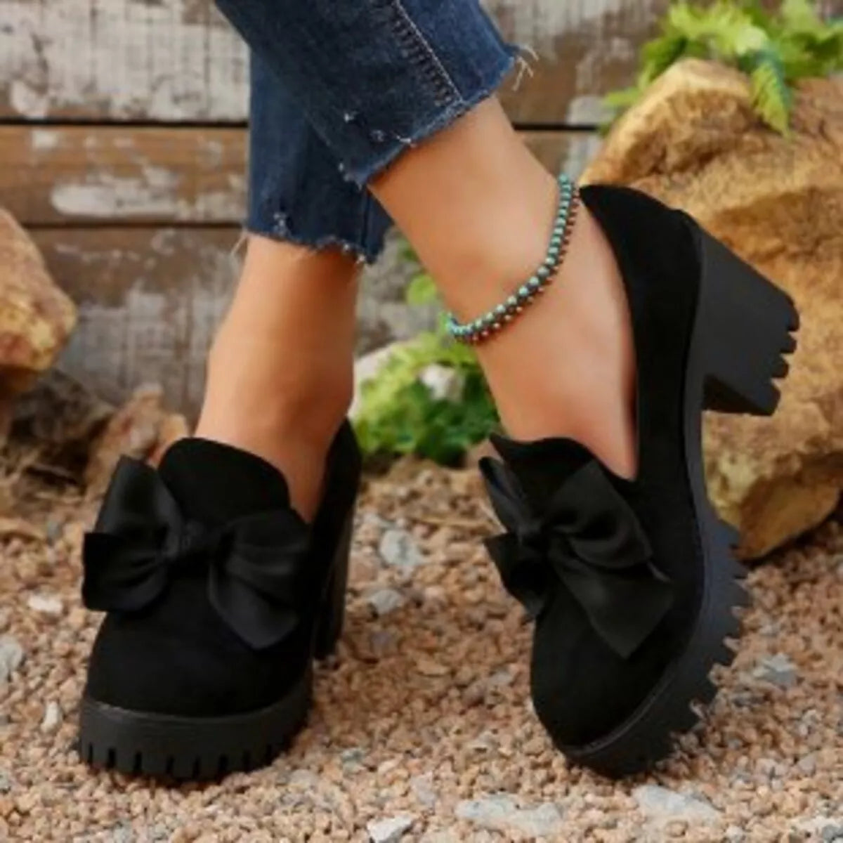 Round Toe Block Heels Pumps - Lilixa.store