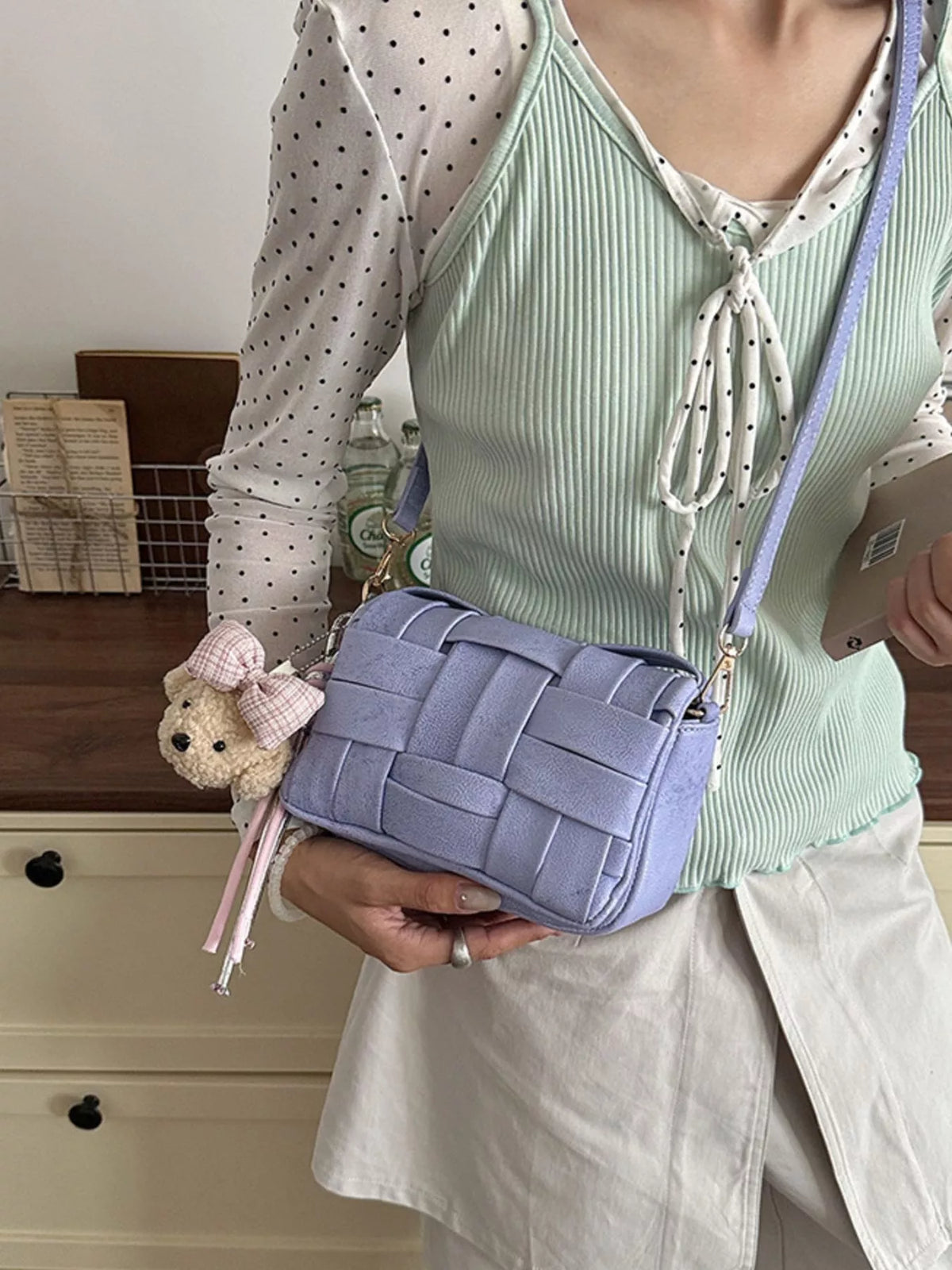 Woven Texture Crossbody Bag