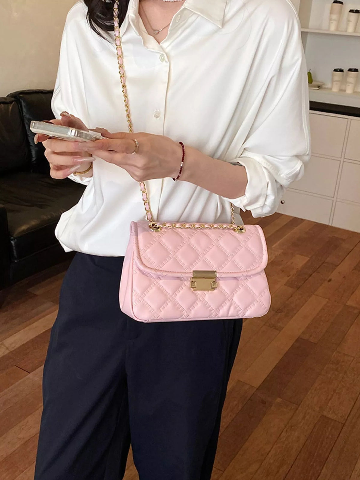 Quilted Chain Crossbody Bag