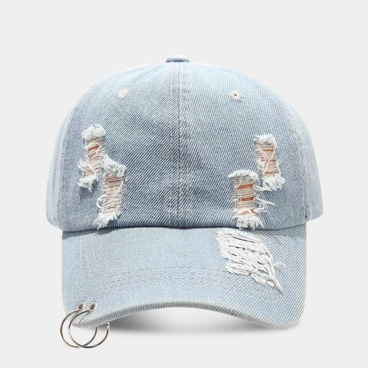 Distressed Denim Baseball Cap - Lilixa.store