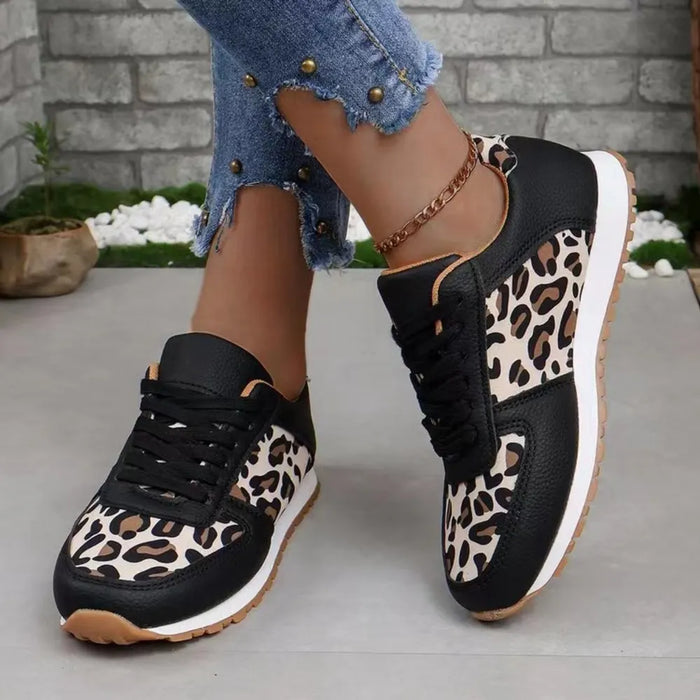 Tied Printed PU Leather Athletic - Lilixa.store