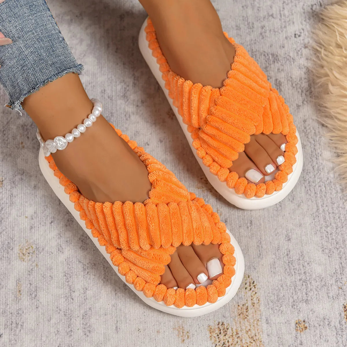 Crisscross Open Toe Platform Slippers - Lilixa.store