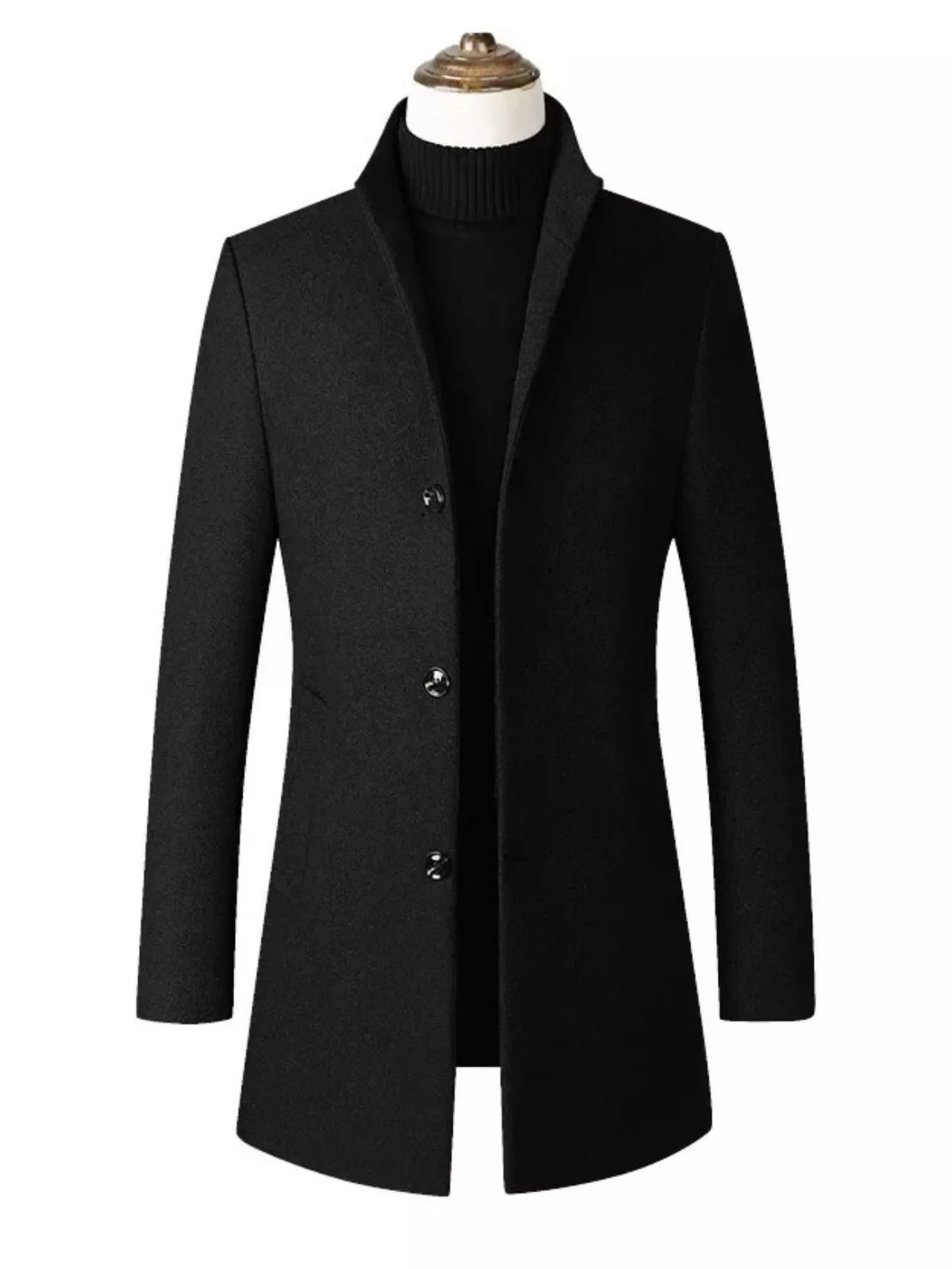 Men's Plus Size Slim Fit Stand Collar Overcoat - Lilixa.store