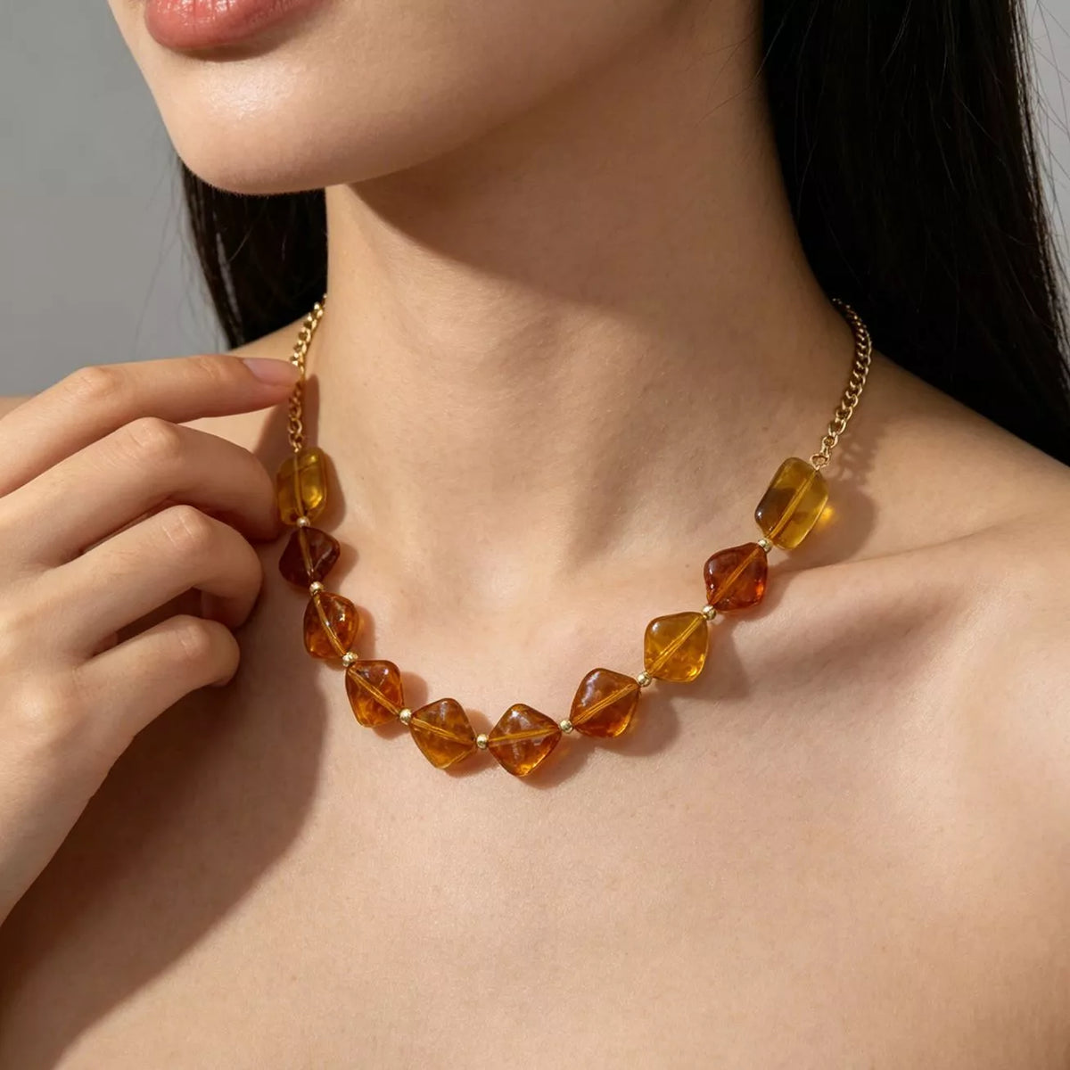 Geometric Acrylic Bead Necklace - Lilixa.store