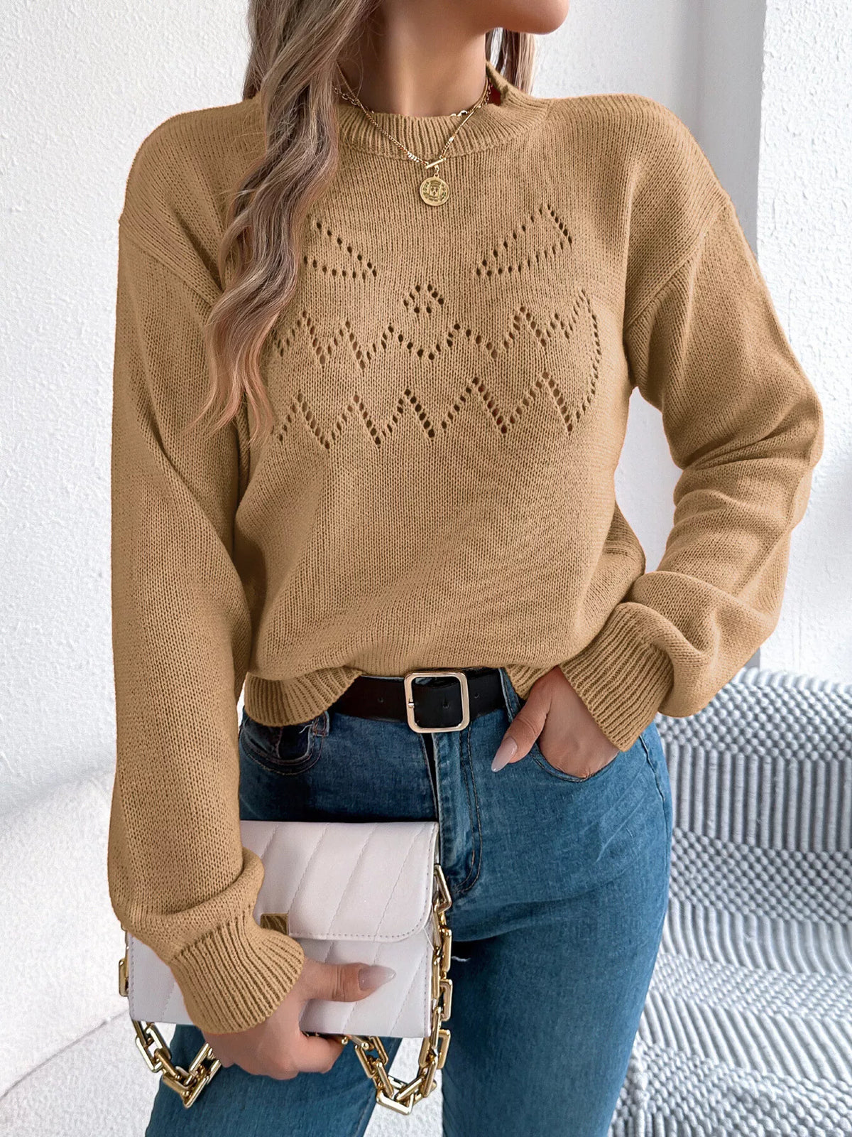 Halloween Pumpkin Face Knit Top, view 6