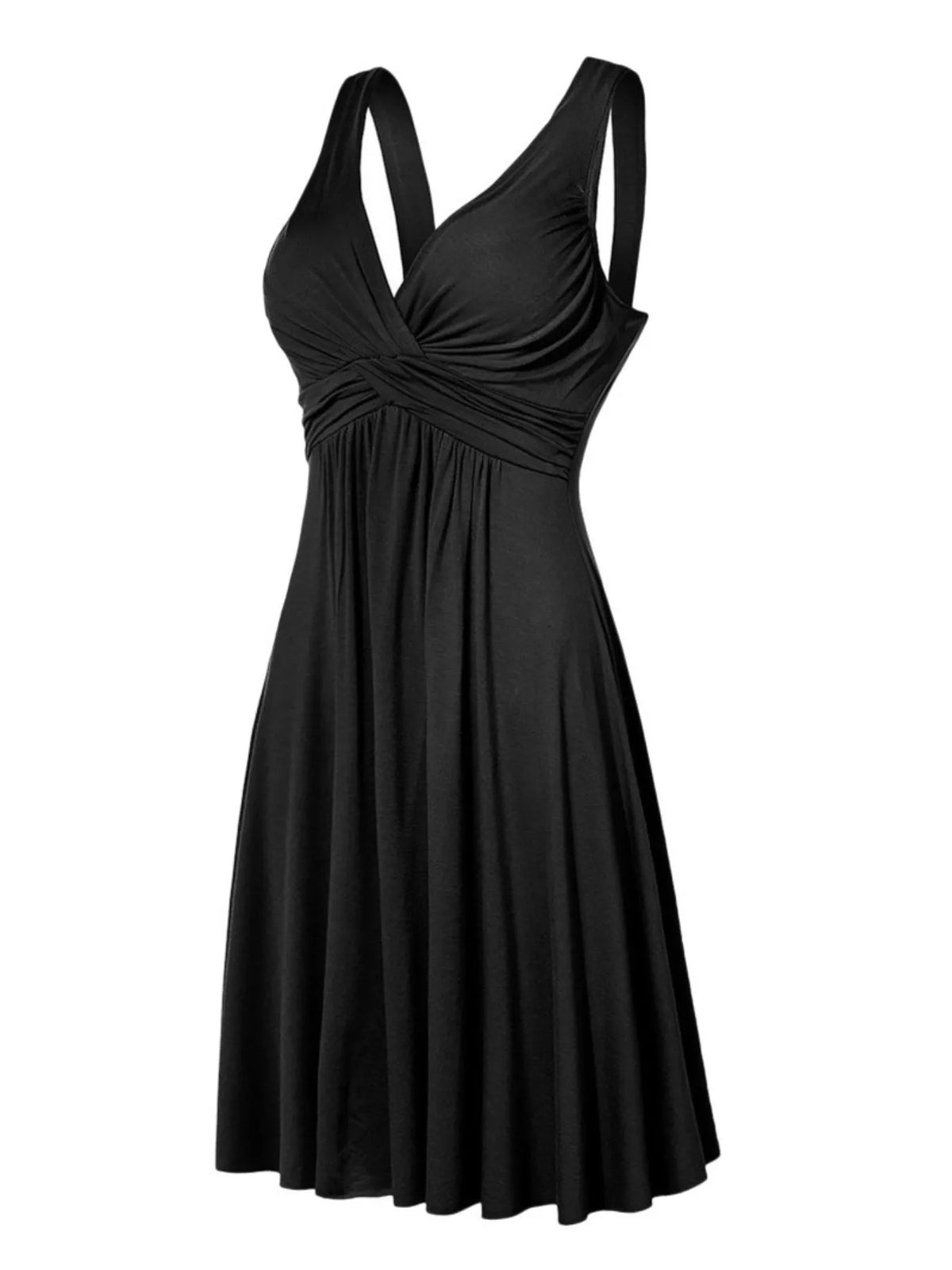 Full Size Twisted Sleeveless Ruched Waist A-Line Dress Plus Size - Lilixa.store