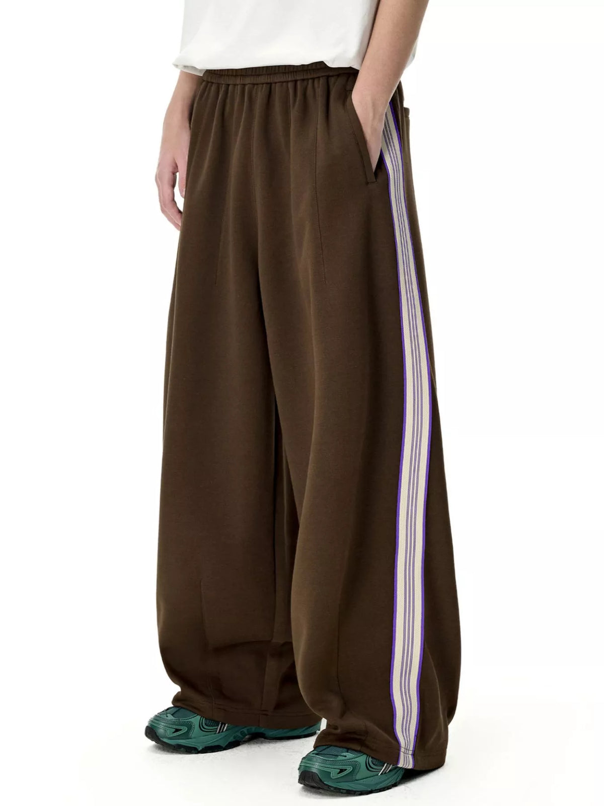 Men's Side Striped Wide Leg Pants