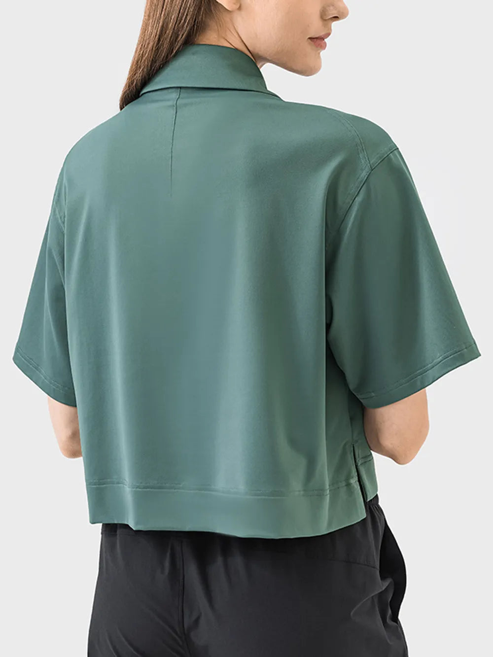 Millennia Half Button Short Sleeve Active T-Shirt - Lilixa.store