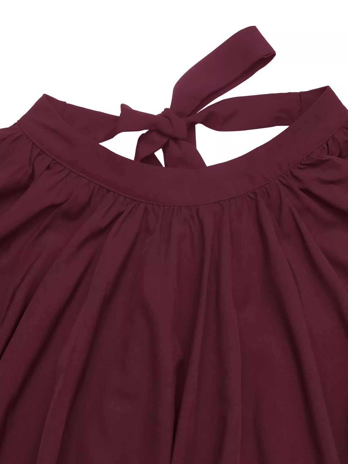 Tie Back Balloon Sleeve Blouse in Fuchsia Pink, view 13