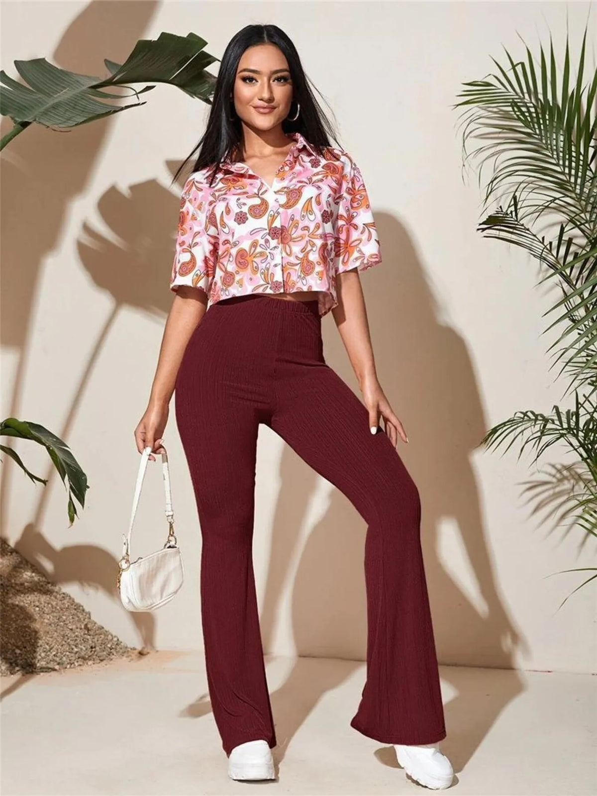 Full Size High-Waist Flare Active Pants Plus Size - Lilixa.store