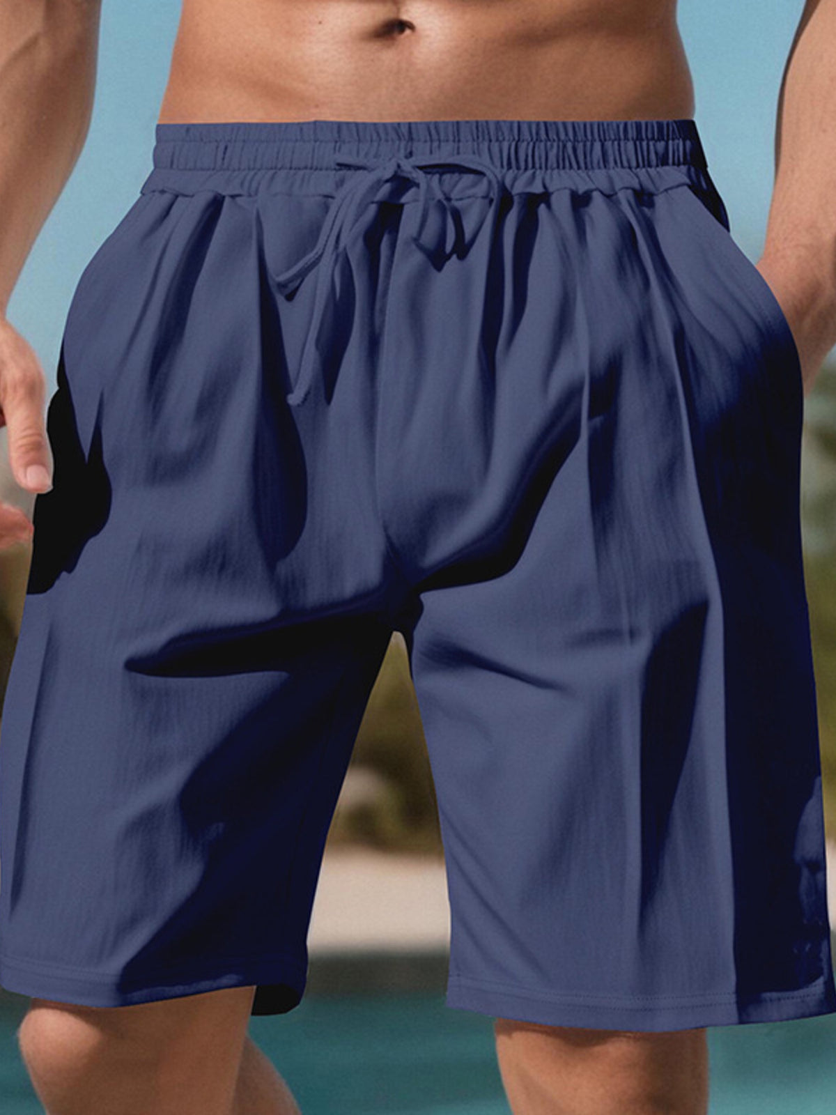 Men's Full Size Drawstring Shorts with Pockets Plus Size