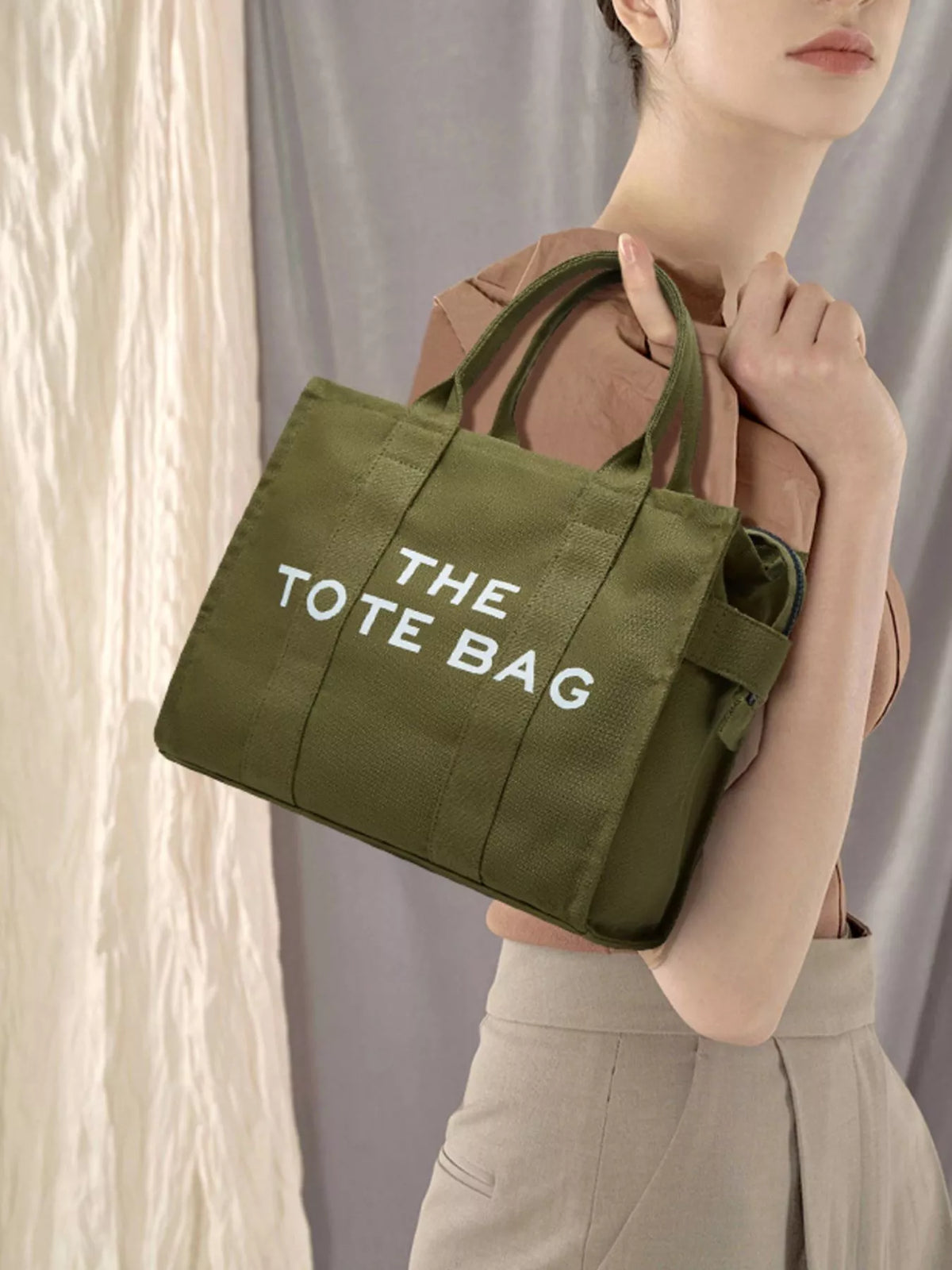 Letter Graphic Canvas Handbag