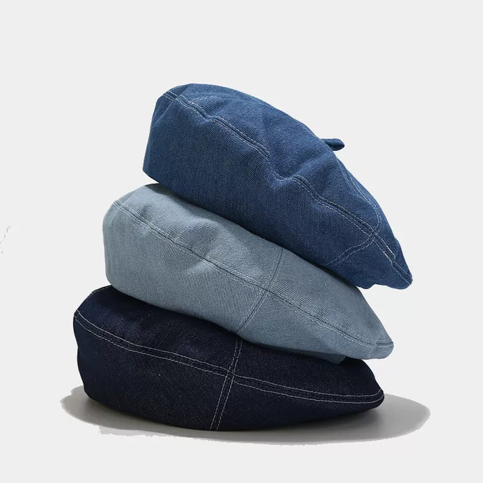 Vintage Style Denim Beret Hat - Lilixa.store