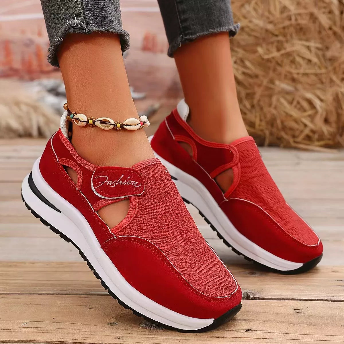 Breathable Mesh Velcro Shoes - Lilixa.store