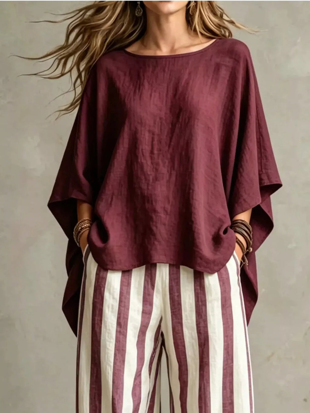 Full Size Solid Color Top and Pants Set Plus Size - Lilixa.store