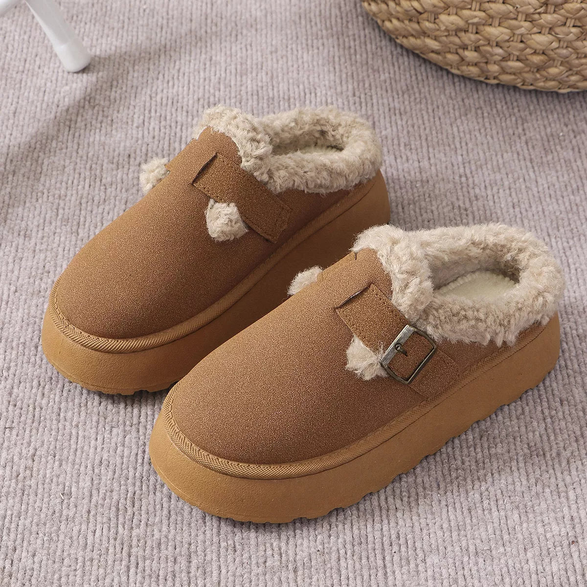 Round Toe Platform Slippers - Lilixa.store