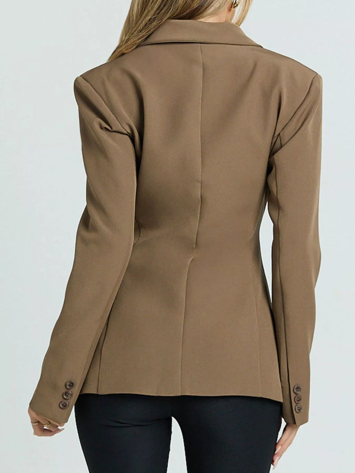 Lapel Collar One Button Blazer - Lilixa.store