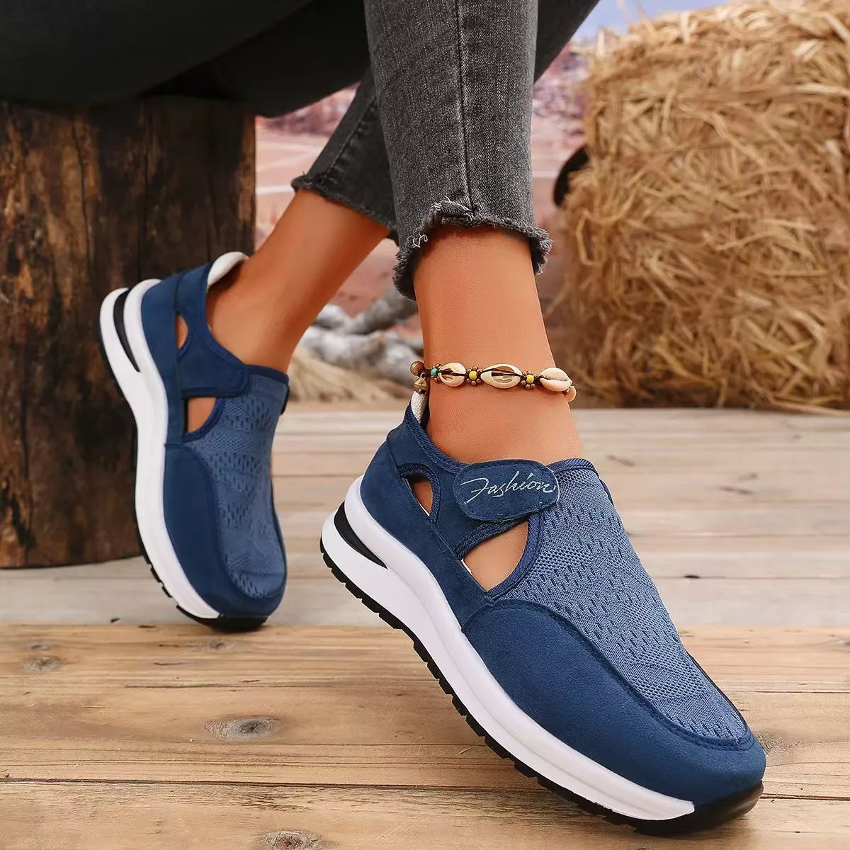 Breathable Mesh Velcro Shoes - Lilixa.store