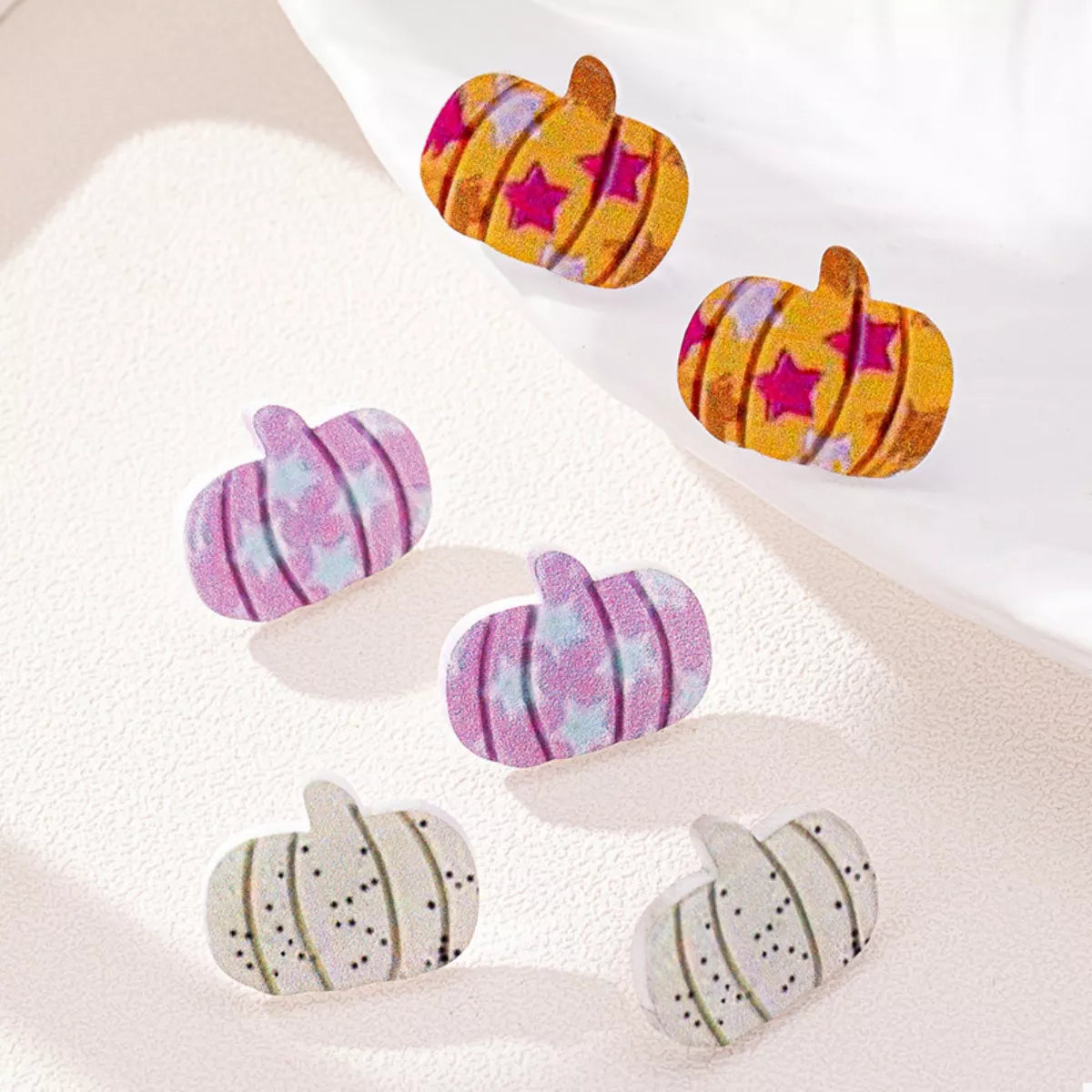 3 Piece Halloween Pumpkin Stud Earrings - Lilixa.store