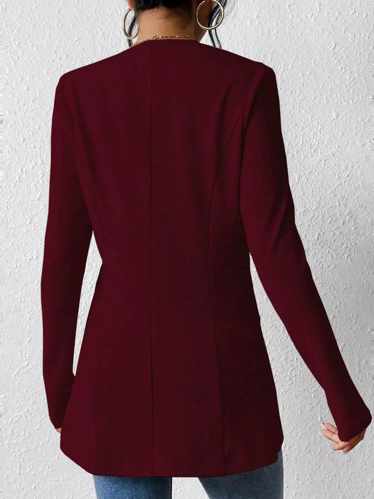 Single-Button Long Sleeve Blazer - Lilixa.store