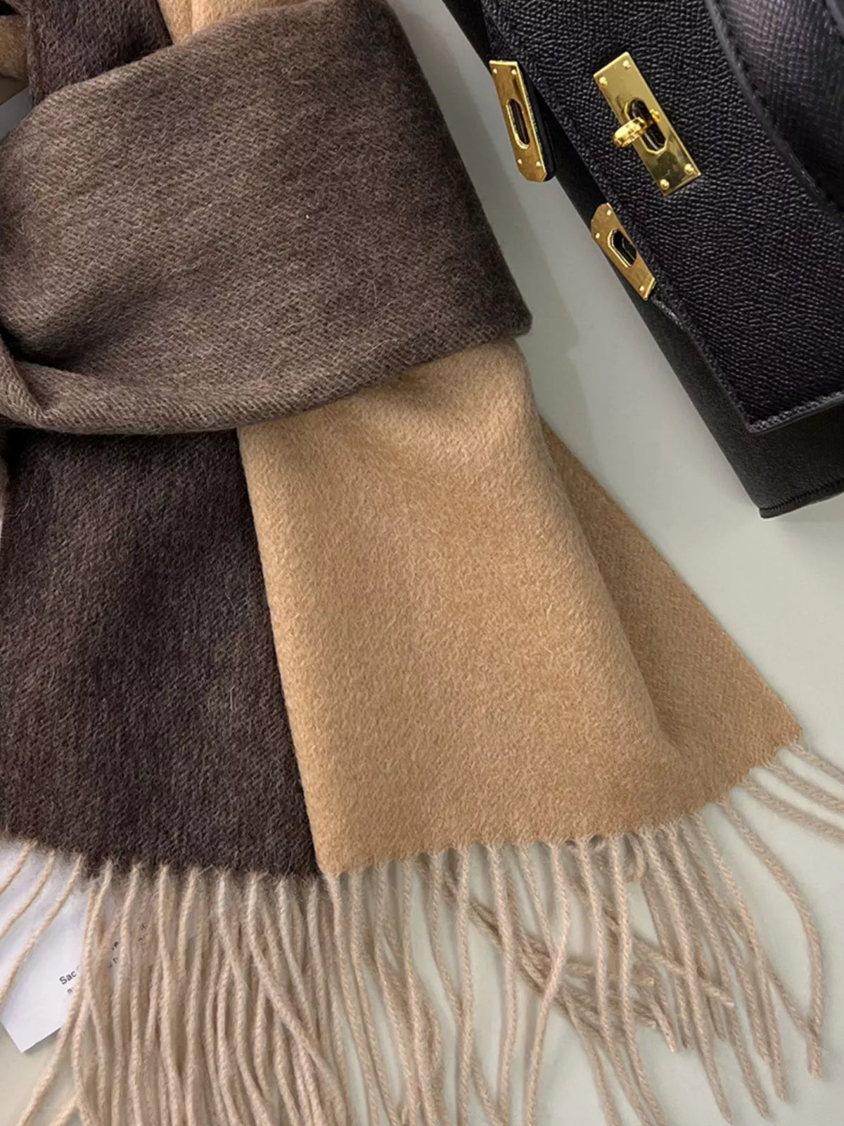 Color Block Fringe Scarf - Lilixa.store