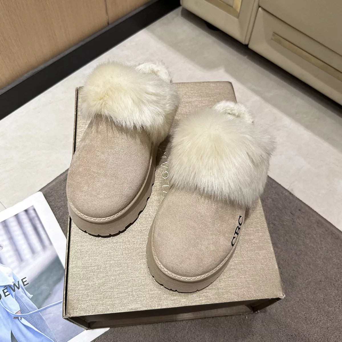 Furry Platform Slippers - Lilixa.store