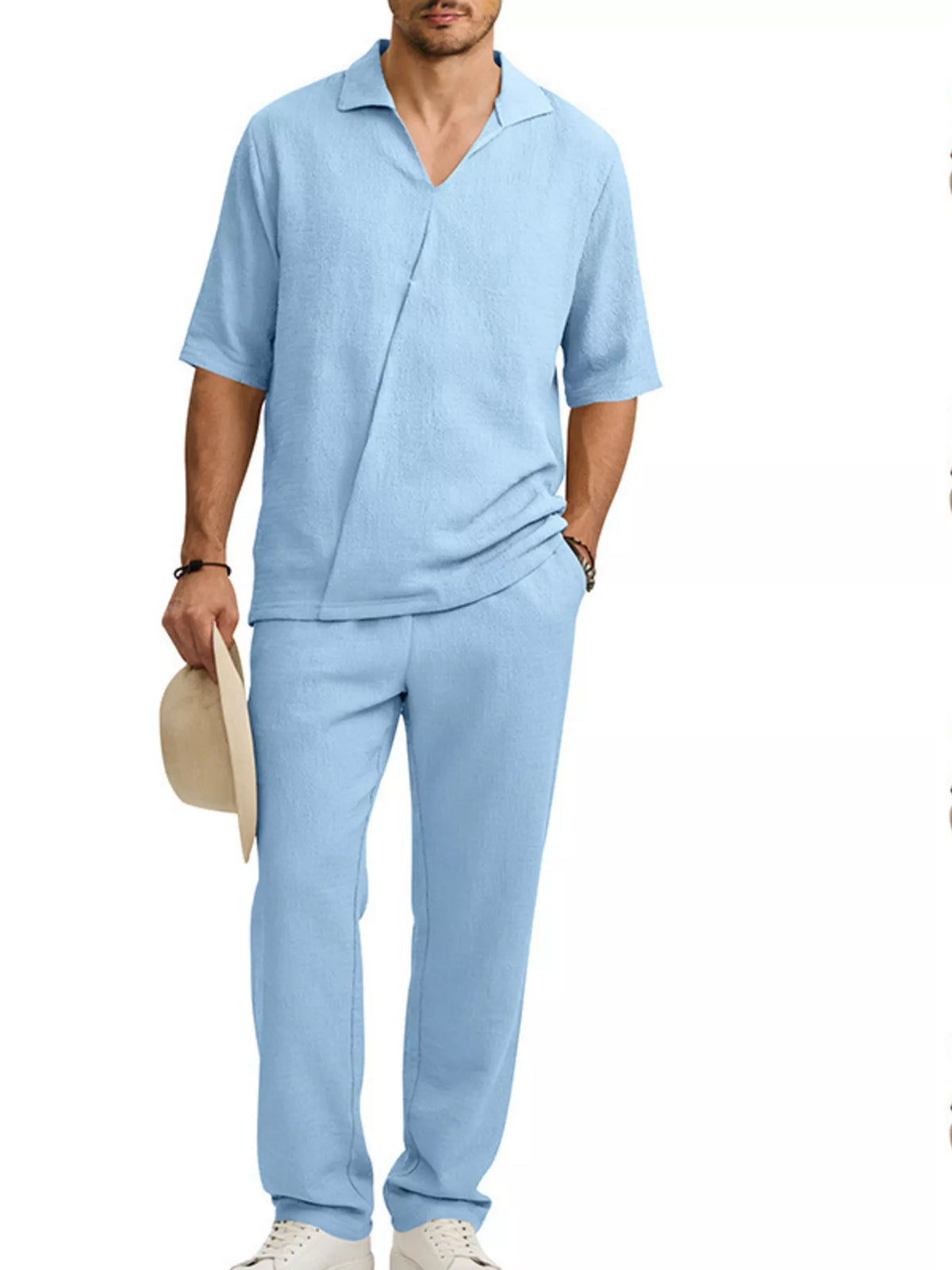 Men's Full Size Half Sleeve Top and Pants Set Plus Size - Lilixa.store