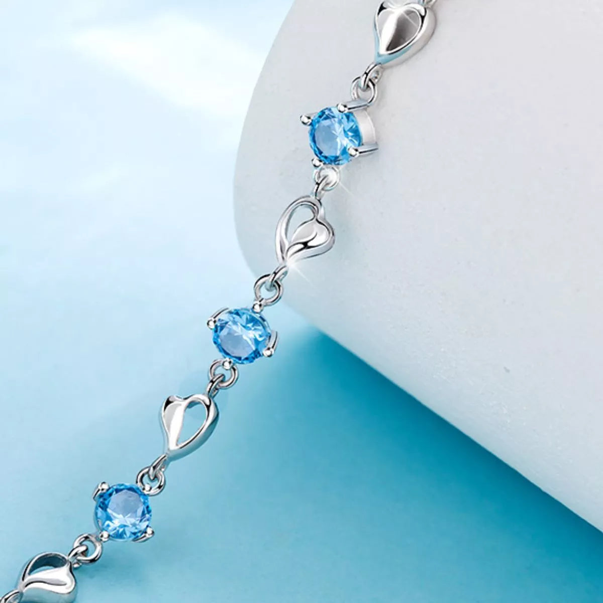 925 Sterling Silver Crystal Bracelet - Lilixa.store