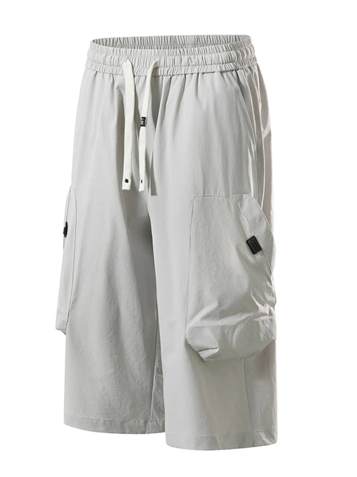 Men's Plus Size Casual Cargo Capris with Drawstring Waist, view 8