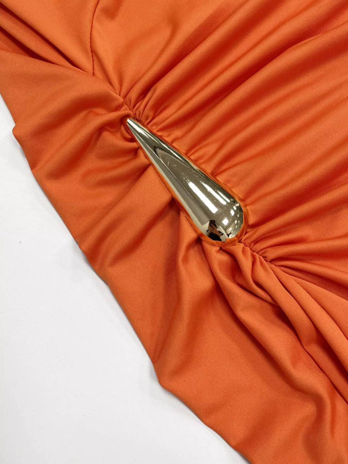 Draped Sleeveless Bodycon Maxi Dress with Metal Detail - Lilixa.store