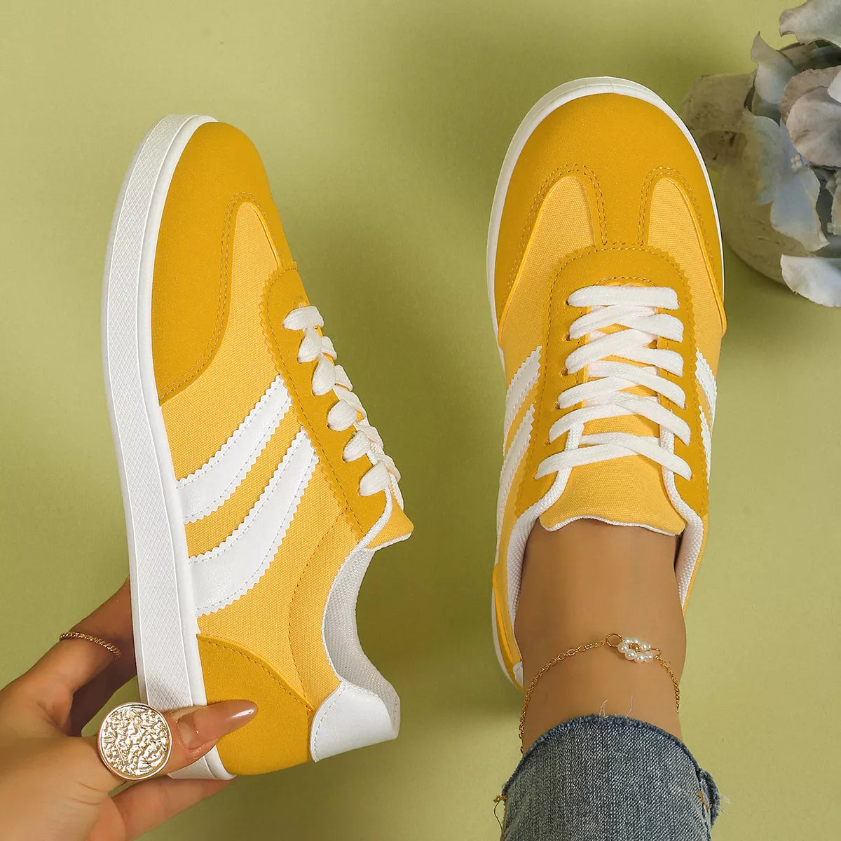 Casual Striped Flats Sneakers - Lilixa.store