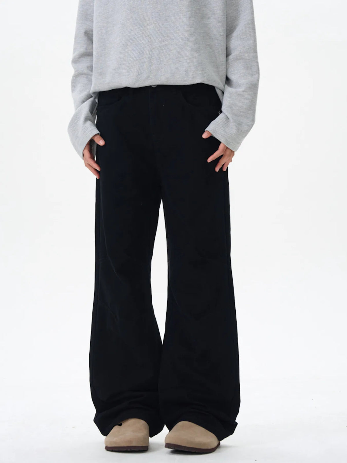 Men's Wide Leg Pants in Black