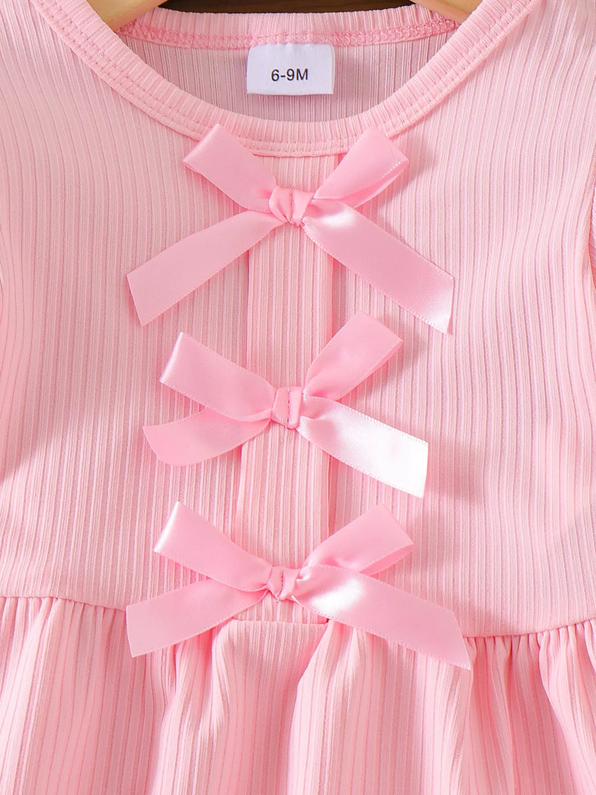 Children's Bow Ribbed Top and Shorts Set - Lilixa.store