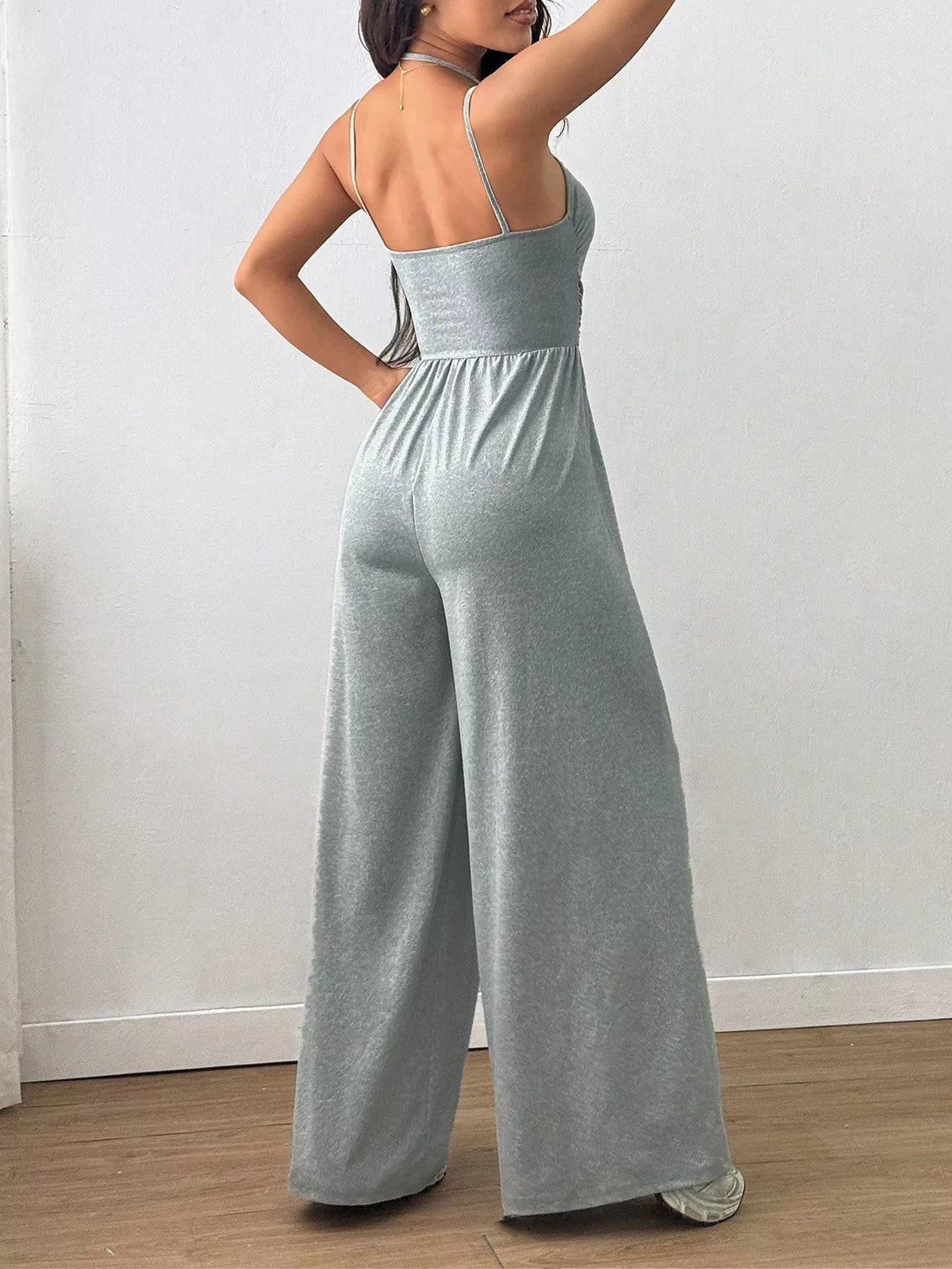 Spaghetti Strap Wide Leg Jumpsuit - Lilixa.store