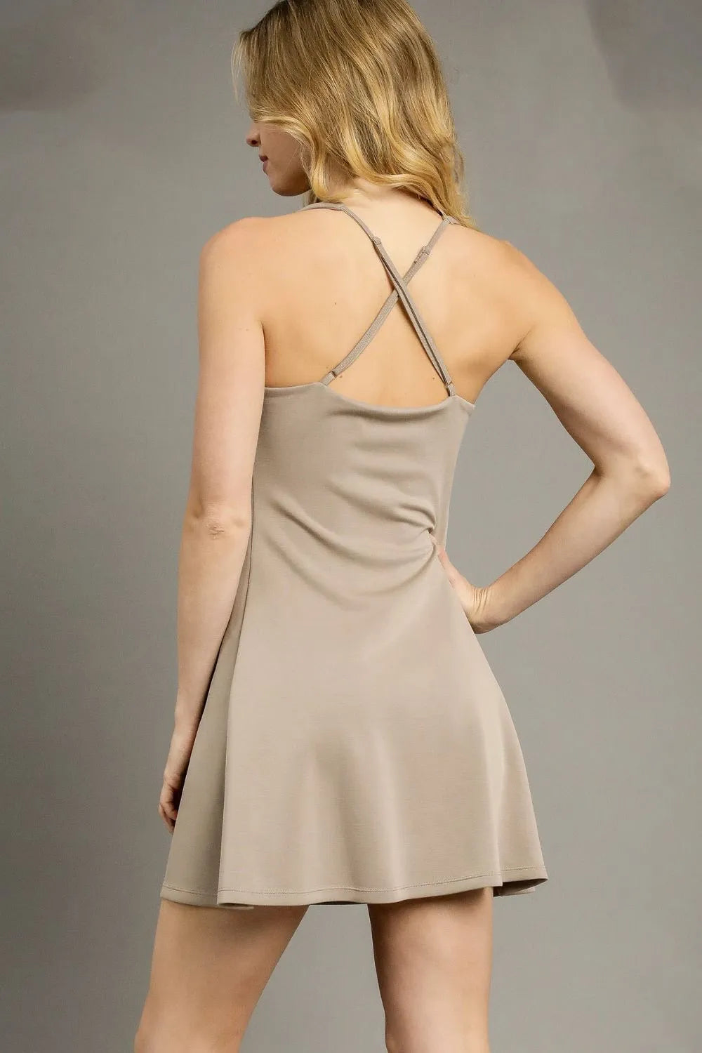 Umgee Crisscross Square Neck Active Dress - Lilixa.store