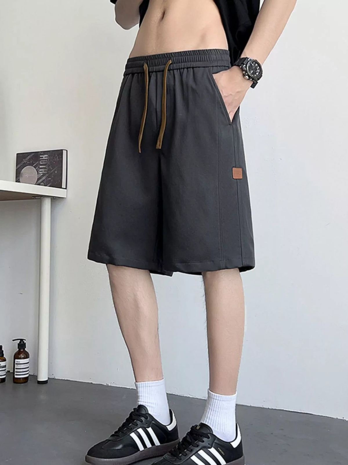 Men's Plus Size Casual Drawstring Shorts, view 8