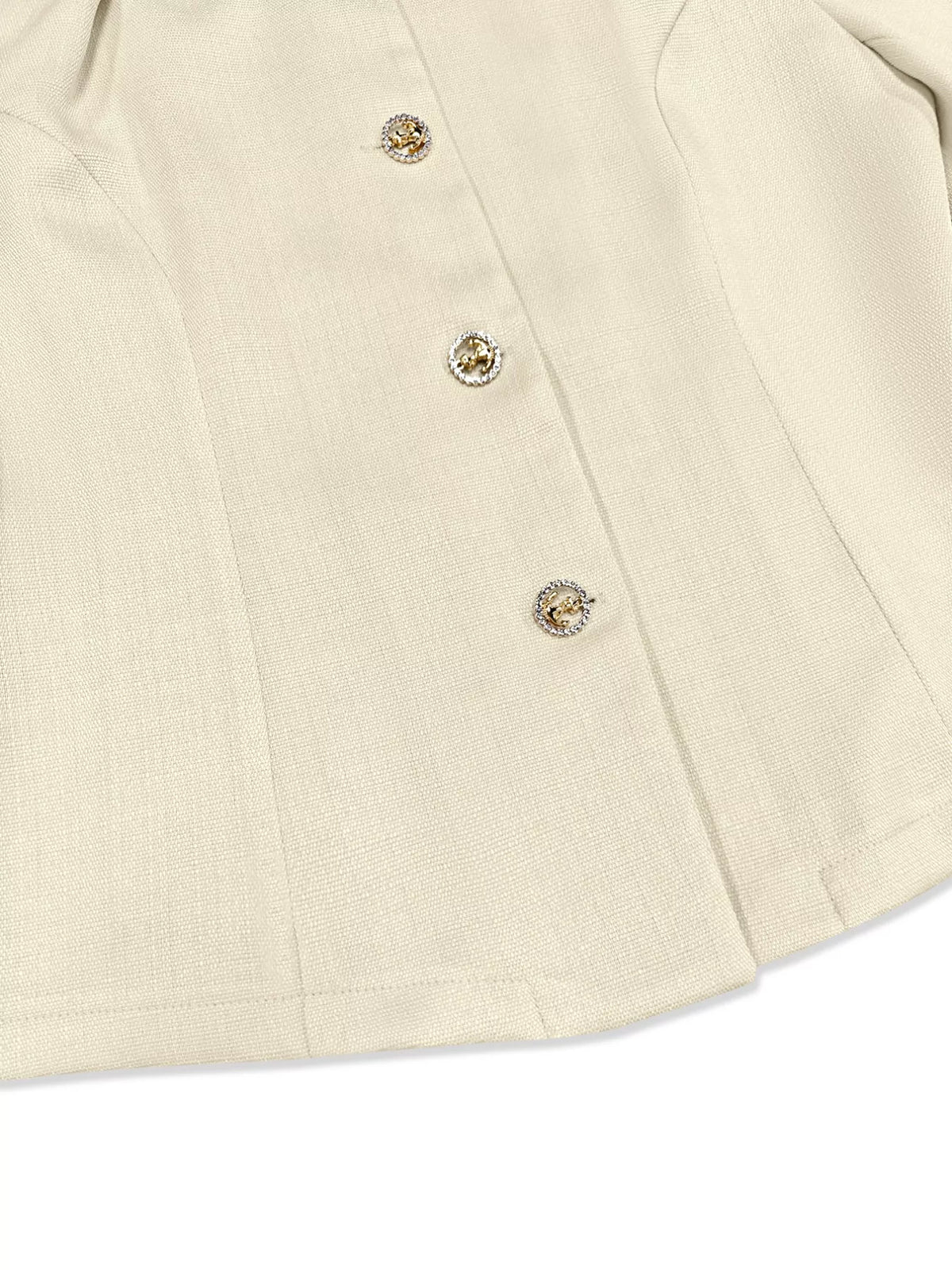 Square Neck Button-Down Fitted Blazer - Lilixa.store
