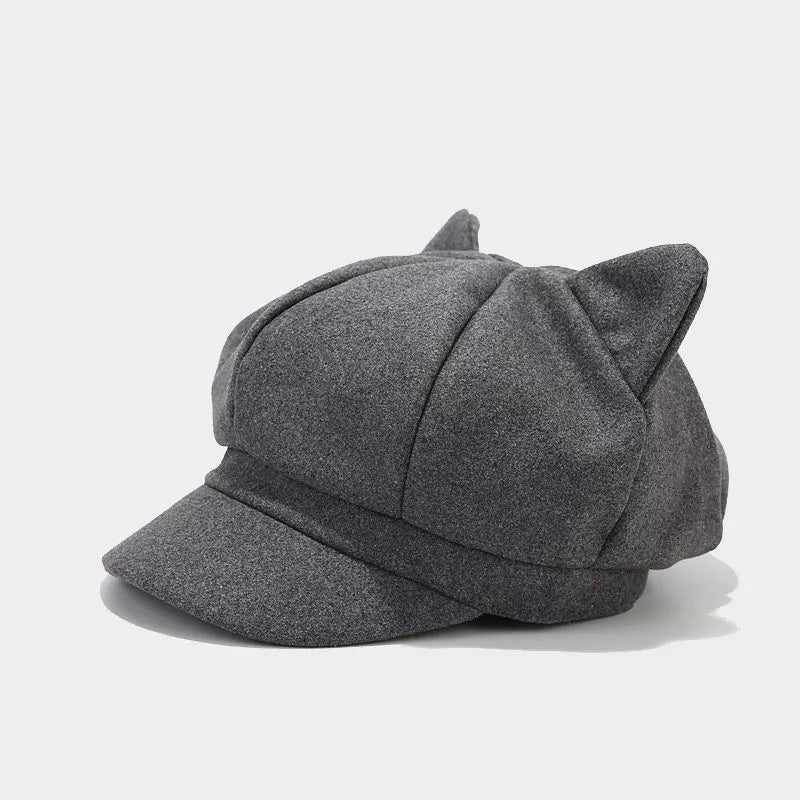 Cat Ear Newsboy Hat - Lilixa.store