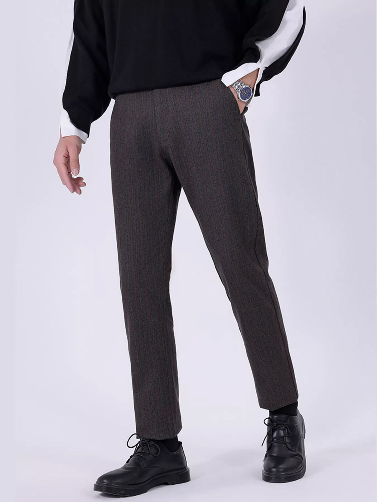 Men's Slim Fit Pants in Coffee Brown