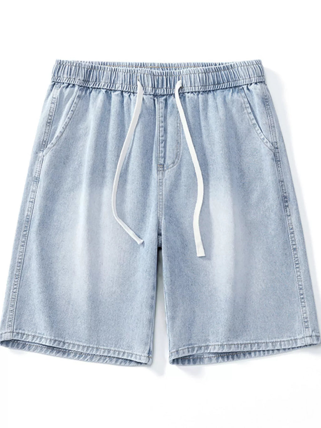 Men's Full Size Drawstring Wide Leg Denim Shorts Plus Size - Lilixa.store