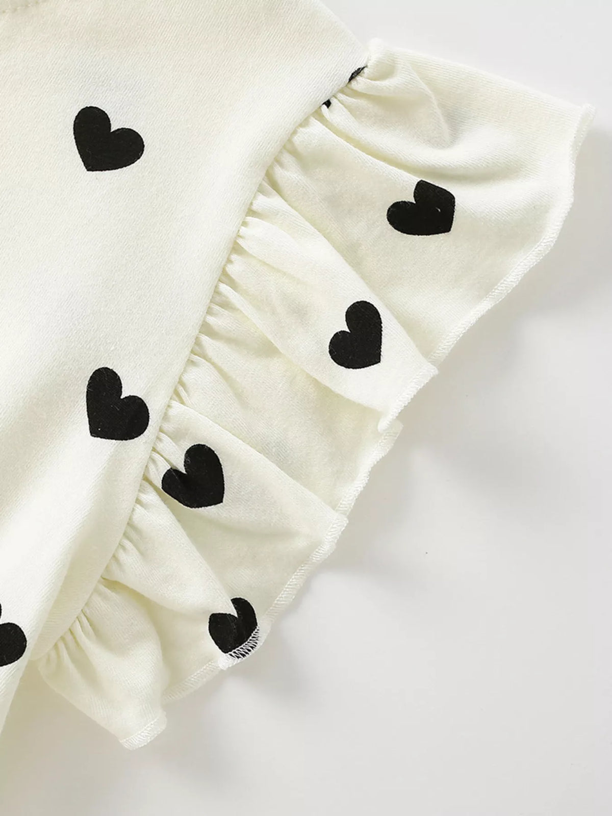 Children's Heart Print Ruffle Sleeve Dress - Lilixa.store