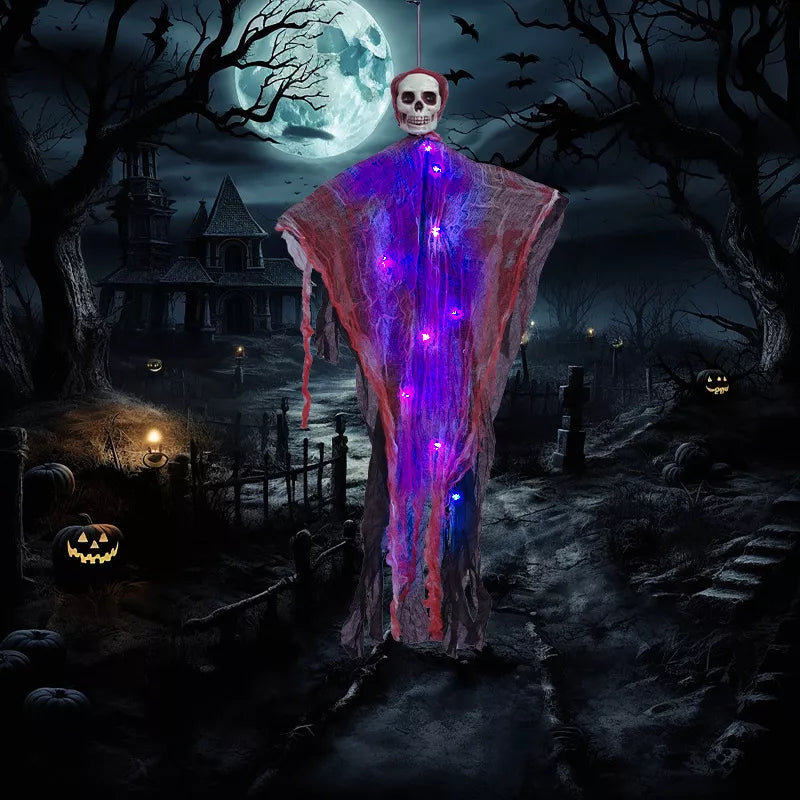 Halloween Lighted Hanging Skeleton Ghost 4 Piece Set - Lilixa.store