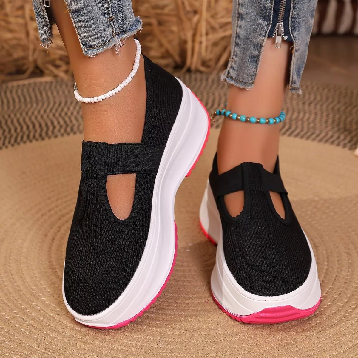 Round Toe Platform Slip-Ons, view 3