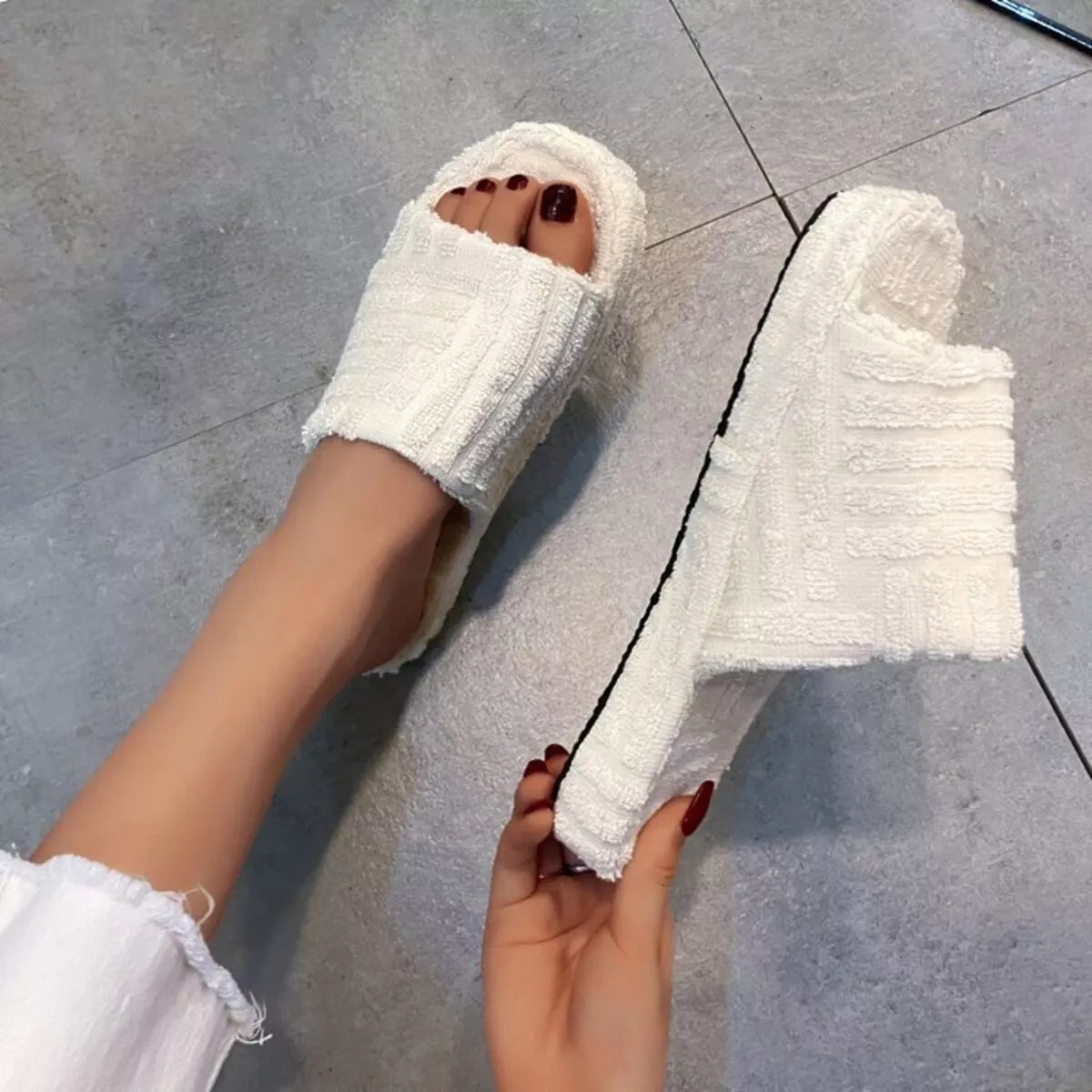 Open Toe Platform Slippers - Lilixa.store