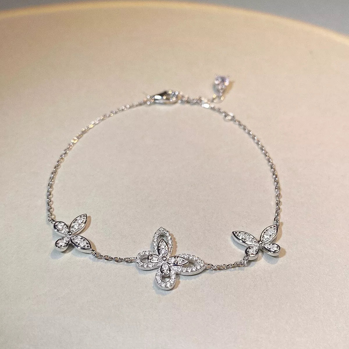 925 Sterling Silver Chain Butterfly Bracelet